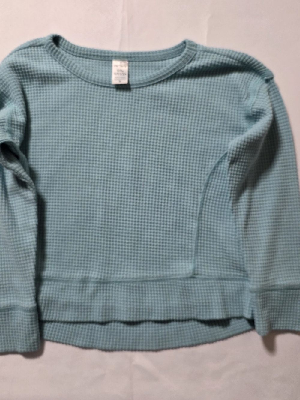 Carter's Teal Waffle Knit Long Sleeve Tee